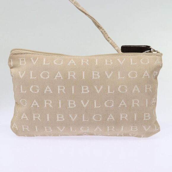Bulgari Logo Mania Beige Canvas Handbag (Pre-Owned) - Picture 16 of 16